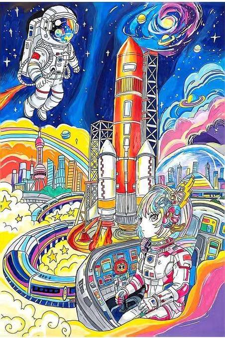 纸上绘明月︱孩子们的中秋画作,藏着哪些童真小秘密?